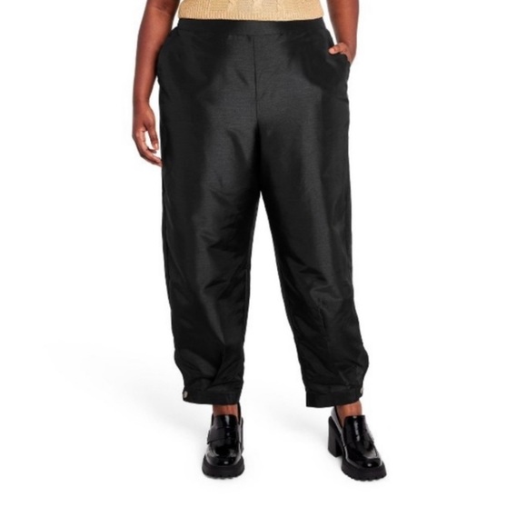 NWT Kika Vargas x Target Scalloped Edge Pocket Tapered Leg Black Pants - Picture 3 of 8
